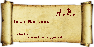 Anda Marianna névjegykártya